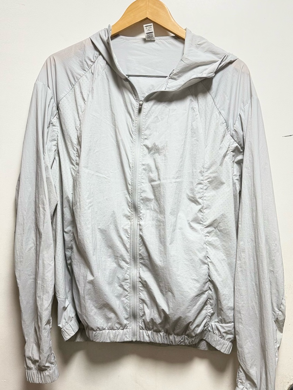 Men's Lightweight Hooded Windbreaker Jacket - Pale Gray